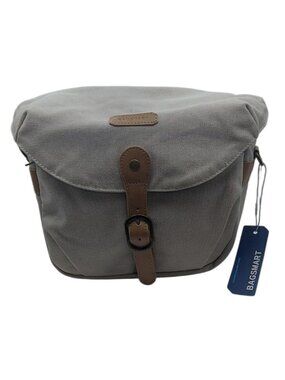 Bagsmart SLR DSLR Canvas Crossbody Messenger Camera Case W/ Strap & Rain Cover